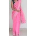 Bright pink full border silky kota saree